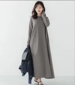 coca エンボス加工Aラインフレアワンピース