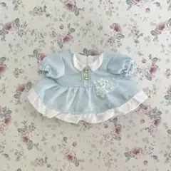 ハンドメイドぬい服10cm シンプルワンピース(ブルー)