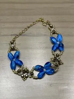 ハンドメイド　ブレスレット　ブルー