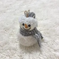 雪だるま オーナメント 置物 クリスマス インテリア マフラー グレー