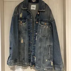 ZARA ダメージデニムジャケット XS