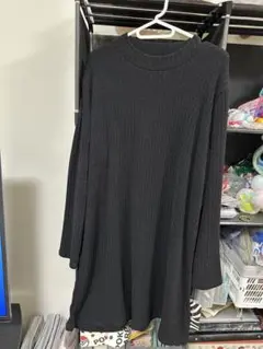 黒、長袖ニットチュニックM-Lサイズ