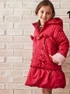 新品axes femme　アクシーズファムキッズ　裾２ｗａｙガーリー中綿コート