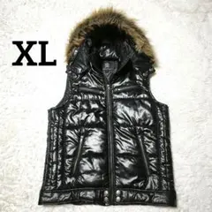 y2k 00s archive ファー 光沢 中綿ベスト 平成 お兄系 ギャル男