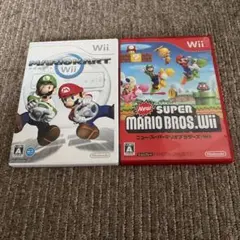 【Wii】み-2 スーパーマリオブラザーズ　マリオカート　セット　ソフト