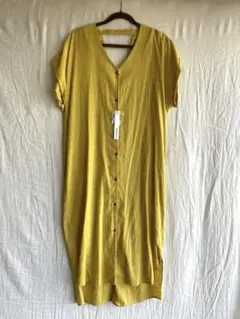 RADIATE ロングシャツワンピース　黄色　フリーサイズ　綿100%