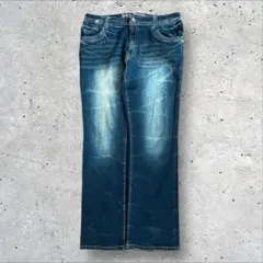 vintage ストレッチ デニムパンツ Y2K ゆったりウエスト