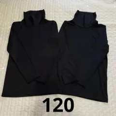 UNIQLO ヒートテック タートルネック ブラック 2枚 セット 120