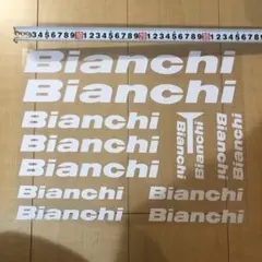 新品未使用　Bianchi ビアンキ　ステッカー（ホワイト）　36cm✖️28cmのサムネイル
