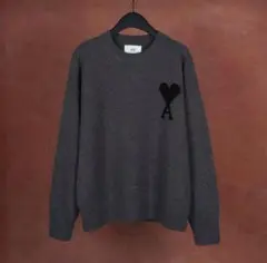 AMI PARIS ハート刺繍 セーター 男女兼用 ニット L 23