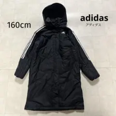 adidas ベンチコート 160 ブラック ボアベンチコート サッカー 野球