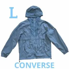 【美品】CONVERSE 軽量ナイロンジャケット フード付 アウトドア メンズL