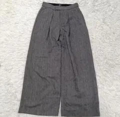 24年モデル UNIQLO ツイードタックワイドパンツ　ヘリンボーン　W55