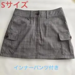 チェック柄 ゴルフスカート　インナーパンツ付きのサムネイル