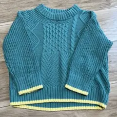 BREEZE ターコイズ ケーブル編み セーター 100
