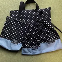 手提げかばん　体操着袋　上履き入れ　巾着　星柄　4点セット　男女兼用　入学セット