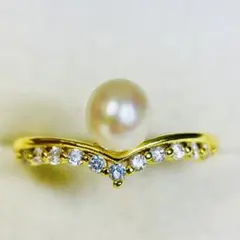 あこや真珠リング　アコヤパール指輪 本真珠 7mm ベビーパール　シルバー　和珠