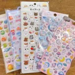 【C】オバケーヌ他 3Dぷっくりシール 5点セット