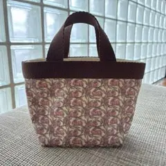 ハンドメイド うさぎ柄ミニトートバッグ