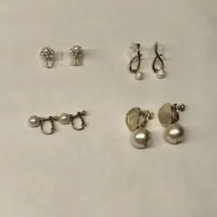 【4点セット】パールイヤリング（ゴールドカラー）