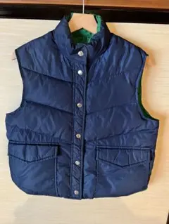 USED古着店購入リバーシブル ダウンベスト ネイビー グリーン