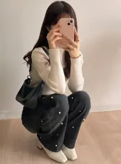 フリージア パールストレートデニムパンツ