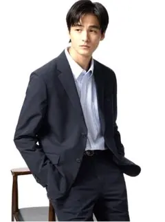 感動ジャケット/ウールライク/ネイビー/セットアップ