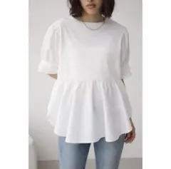AZUL BY MOUSSY アズールバイマウジー ペプラム 半袖 ホワイト