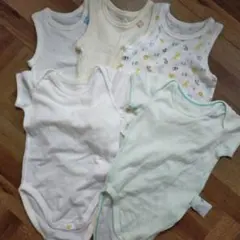 ユニクロ&西松屋／メッシュ 半袖・タンクトップシャツ肌着5枚セット