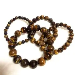 タイガーアイ ブレスレット 4点セット16cm~12mm,10, 8,&6mm玉