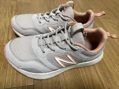 New Balance グレー オレンジ スニーカー　スリッポン　24.0