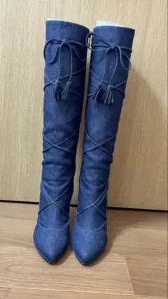DIANAデニム生地ロングブーツ 23,5cm