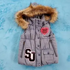 デニム風ベストジャケット