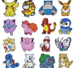ポケモン　アイロンワッペン　刺繍ワッペン16枚