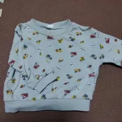 車柄 グリーン長袖トレーナー 95cm未満