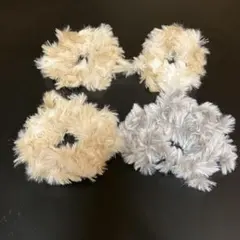 【シュシュ】もこもこ ハンドメイド 4点 まとめ売り ブラウン ベージュ 秋冬