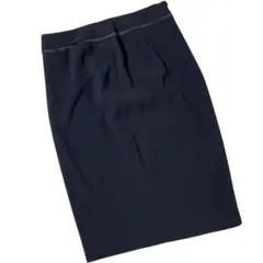 【未使用】ベイジ　定価2.5万　タイトスカート　ひざ丈　日本製　タグ付き　紺　0