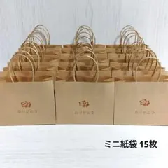 クラフト紙 ミニ紙袋 紙袋 ハンドメイド ありがとう パンダ 15枚