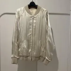 アイボリー サテン リバーシブルスカジャンのサムネイル