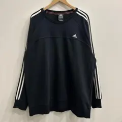 【R535】 adidas スウェット トレーナー サイズ6XO ブラック 黒