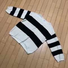 ストライプニットセーター L