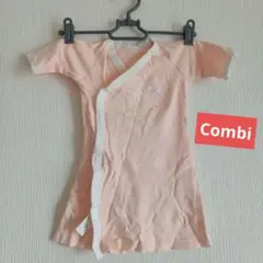 ピンクロンパース 刺繍入り　Combi　コンビミニ　ラップドレス　カバーオール