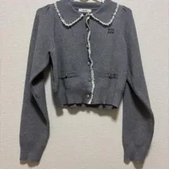 NICE CLAUP ポロ襟ニットセットアップ　チャコールグレー　ナイスクラップ