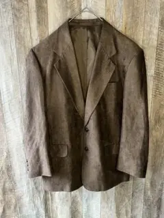 昭和アンティーク★ブラウン スエード 風テーラードジャケット