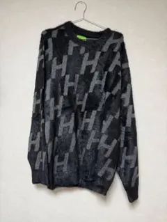 HUF ロゴパターン ニットセーター XL