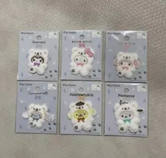 サンリオ ふわふわスノー アイロンワッペン パイルワッペン シール コンプ