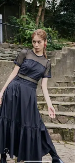 rienda グレー ロングドレス S