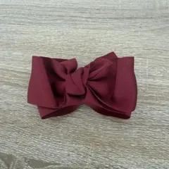 バーガンディ リボン ヘアアクセサリー