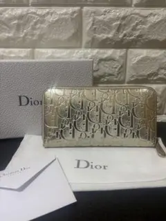【良品】Christian Dior トロッター ラウンドファスナー 長財布