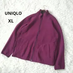 UNIQLO 　リバーシブル フリースジャケット 　XL パープル／ブラウン